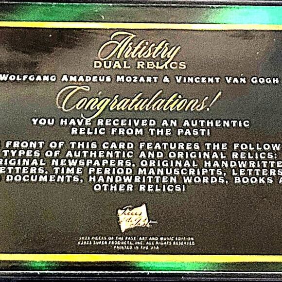 Authentic Mozart and Vincent van Gogh Sheet Music and Art Relics POTP - Picture 4 of 5